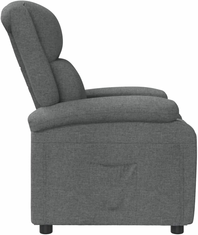 Model 340182 Dark Grey Fabric Armchair, Lounge Chair, Recliner Chair, Bedroom Chair, Model 340182 - QUORE