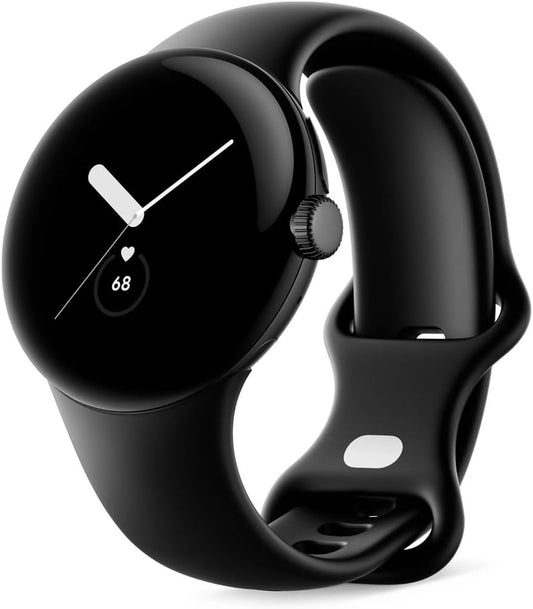 Google Pixel Watch - Android smartwatch met activiteitstracker en analyse - behuizing van roestvrij staal mat zwart met sportarmband kleur vulkanisch zwart, wifi/BT