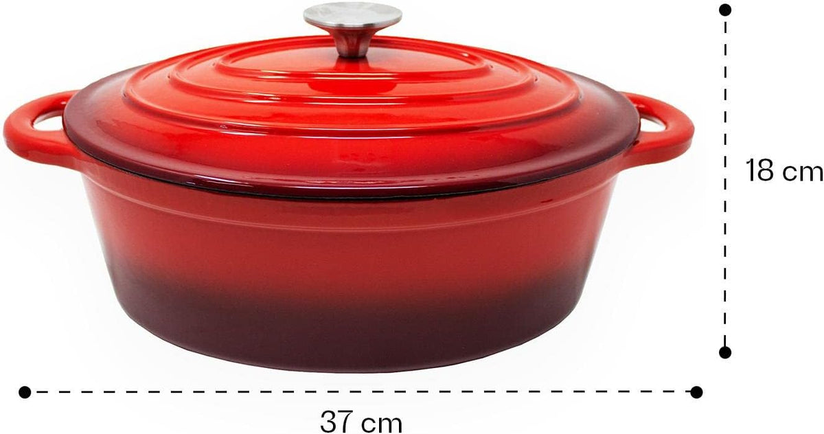 Cast Iron Casserole with Lid 28 cm 4 Litres | Stewpan Pure Casserole with Lid Casserole Reindl Cast Iron Pan Cocotte Oven Pan Induction Pan | Toci's Big-BBQ Premium Cooking Accessories - QUORE