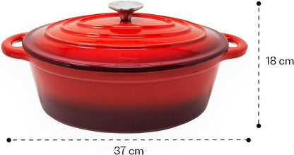 Cast Iron Casserole with Lid 28 cm 4 Litres | Stewpan Pure Casserole with Lid Casserole Reindl Cast Iron Pan Cocotte Oven Pan Induction Pan | Toci's Big-BBQ Premium Cooking Accessories - QUORE