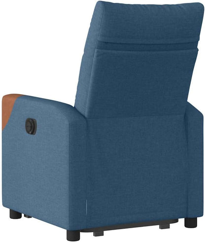 Relaxstoel Met Opstahulp – Elektrische Relaxstoel – TV-Stoel – Ligstoel – Stoel Voor Woonkamer – Verstelbare Ligfunctie – Comfortabele Blauwe Stof