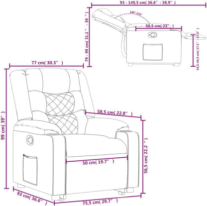 vidaXL Stand up armchair adjustable leatherette brown
