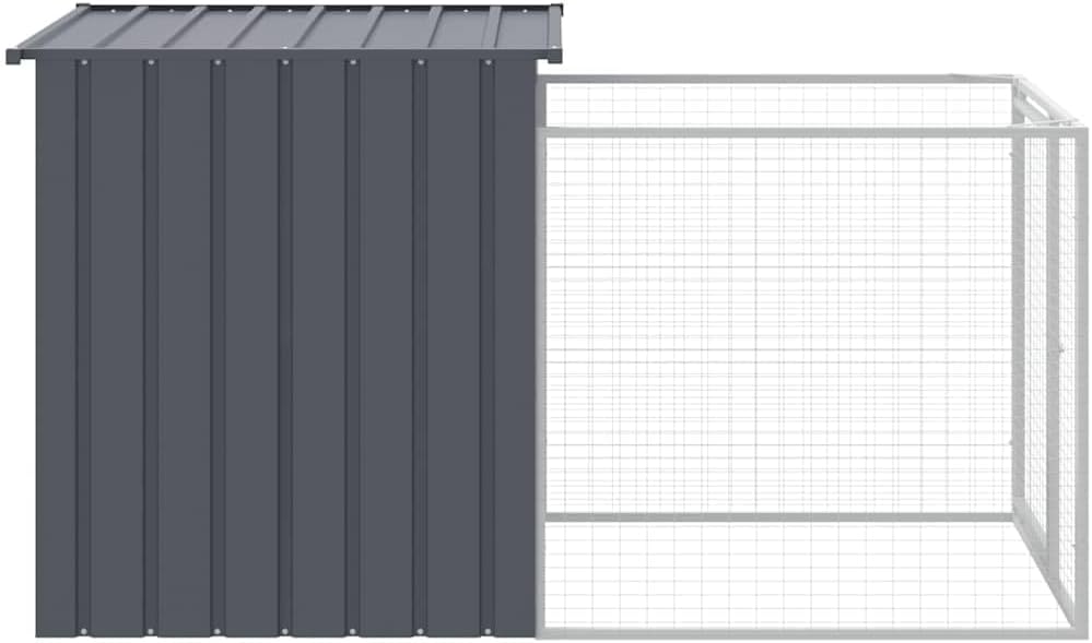 vidaXL Dog house with roof 110x201x110 cm galvanized steel anthracite