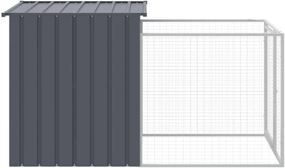 vidaXL Dog house with roof 110x201x110 cm galvanized steel anthracite