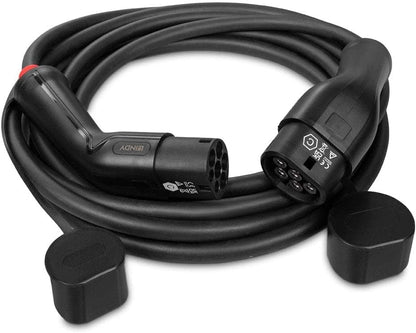 Lindy 7m Type 2 naar Type 2 11kW (16A 480V) EV/elektrisch voertuig en plug-in-hybride laadkabel, 3-fase, IP65, UL 94 V-0, TUV-gecertificeerd, TPU-jas, draagtas