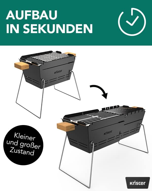 knster Grill Original - mobiele BBQ houtskoolgrill voor onderweg - tot 8 personen Knister Original