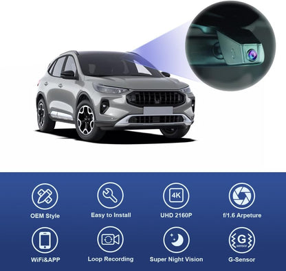 Dashcam – Autocamera – Boordcamera – Rijregistratiecamera – Inbouwmodel Voor Regensensor – 4K UHD 3840x2160@30fps – WiFi & App Met G-Sensor En 64GB Geheugenkaart