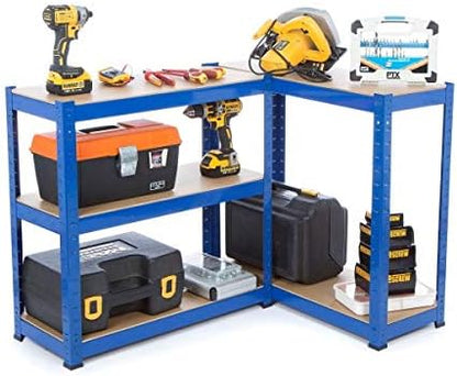 Heavy Duty Stalen Rekkenunit – Opbergrek, Garage Rek, Werkplaatsrek, Stellingkast – 2-Bay, 5 Niveaus, 1500 X 750 X 300 Mm – 150 Kg Per Plank, Verstelbaar Per 35 Mm