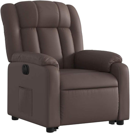 Relaxstoel – Elektrische Fauteuil – TV-Stoel – Ligstoel – Opstahulp – Kunstleer – Bruin – Elektrisch Verstelbaar – Kantelsysteem