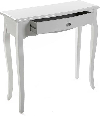 Versa Cagliari Smalle hal of vestibule Entree hal meubilair, Console Tafel, met 1 lade, Afmetingen (H x B x H) 80 x 30 x 80 cm, Hout, Kleur Wit