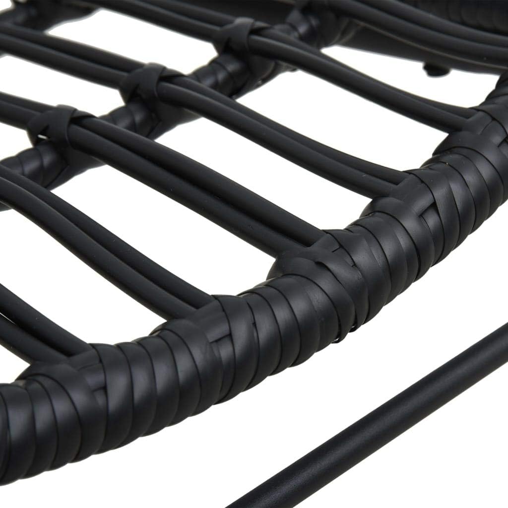 Festnight Synthetic Rattan Garden Chair Outdoor Chair Adiron Roof Patio Outdoor Chair Black 75 x 53.5 x 90 cm - QUORE