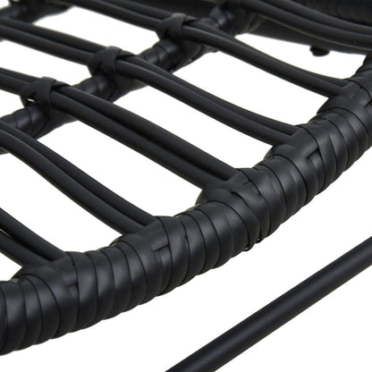Festnight Synthetic Rattan Garden Chair Outdoor Chair Adiron Roof Patio Outdoor Chair Black 75 x 53.5 x 90 cm - QUORE