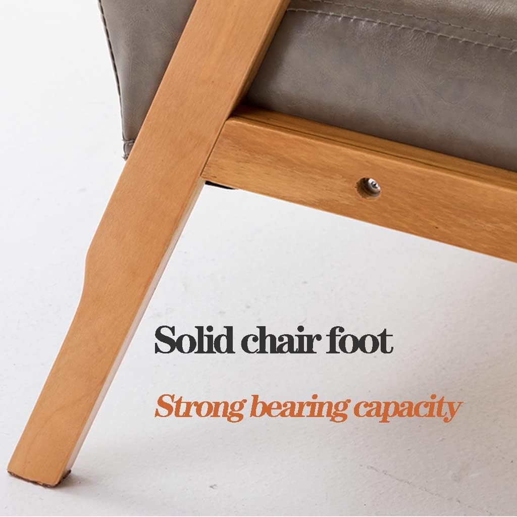 Fauteuil – Relaxstoel – Loungestoel – Zetel – Clubstoel – Mid-Century Retro Design – Massief Houten Frame – Comfortabel PU-Leder – Blauw