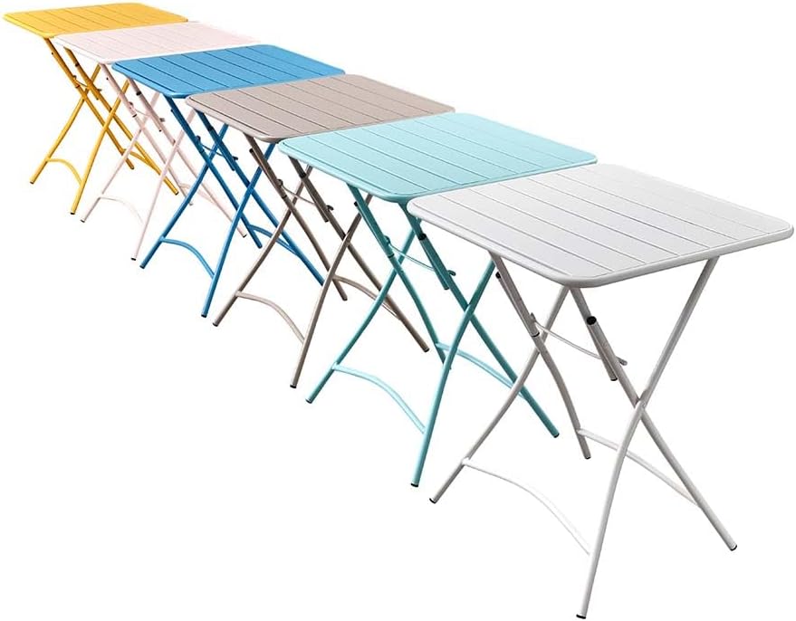 Estosa Tuintafelset + 2 stoelen van aluminium in verschillende kleuren, robuust en duurzaam, gemakkelijk inklapbaar, met rubberen voetjes (wit)