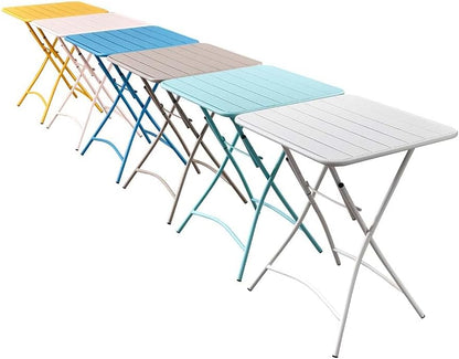 Estosa Tuintafelset + 2 stoelen van aluminium in verschillende kleuren, robuust en duurzaam, gemakkelijk inklapbaar, met rubberen voetjes (wit)