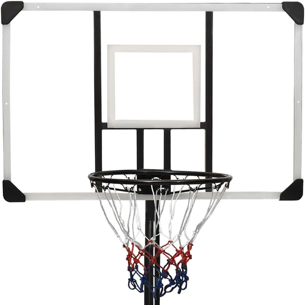 Basketbalpaal – Basketbalstandaard – Basketbalring – Basketbalbord – Basketbalset – Verstelbare Hoogte 256-361 cm – Duurzaam Polycarbonaat Transparant