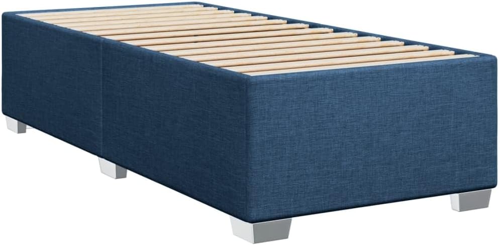 Bedframe – Bedbodem – Slaapkamerbed – Logeerbed – Eenpersoonsbed – Polyester Bekleding – Lattenbodem 90x190 cm – Stevige Kunststof Poten