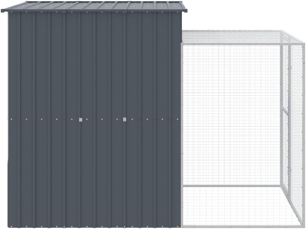 Tidyard Chicken Coop Chicken Coop with Spout Chicken Coop for Small Animals Poultry House 165 x 251 x 181 cm (L x W x H) for Bird Cage, Small Animals, Pet Cage, Steel