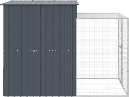 Tidyard Chicken Coop Chicken Coop with Spout Chicken Coop for Small Animals Poultry House 165 x 251 x 181 cm (L x W x H) for Bird Cage, Small Animals, Pet Cage, Steel