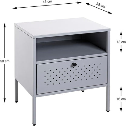 HAKU Console grijs, metaal - Maat: B 45 cm x H 50 cm x D 35 cm, Stijl: Modern