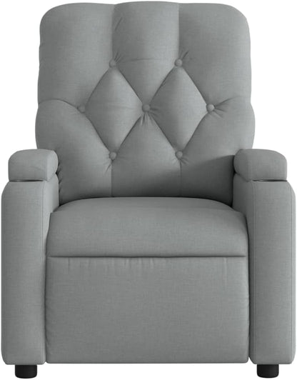 Gecheer Electric Recliner Chair Tilting Fabric Light Grey 74 x 86.5 x 93.5 cm TV Chair Recliner Chair Armchair Fabric Chair with Footrest Senior Chair