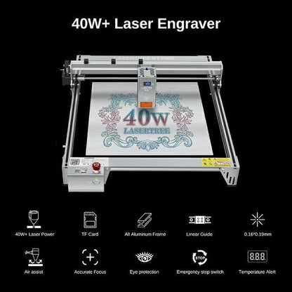 Lasergraveermachine – Lasersnijmachine – Graveermachine – Lasersnijder – Graveerlaser – 40W Laser Met Luchtassistentie – Werkgebied 400 x 400 mm