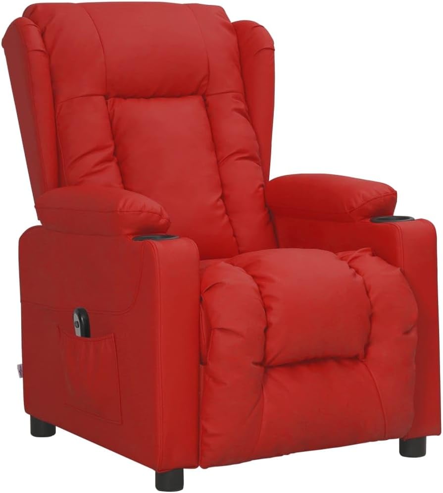 Relaxfauteuil – Relaxstoel – Elektrische Stoel – TV-Stoel – Ligstoel – Kunstleer – Elektrische Ligfunctie – Wijnrood