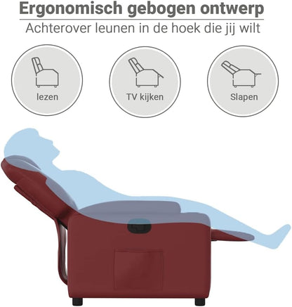 vidaXL Armchair adjustable artificial leather wine red