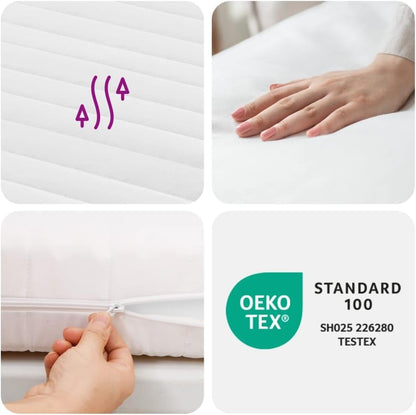 Schuimmatras – Logeermatras – Bedmatras – 1-Persoonsmatras – Koudschuimmatras – 90x200 cm – Omkeerbare Hardheid H2 & H3 – Ademend Met Vochtregulerende Hoes