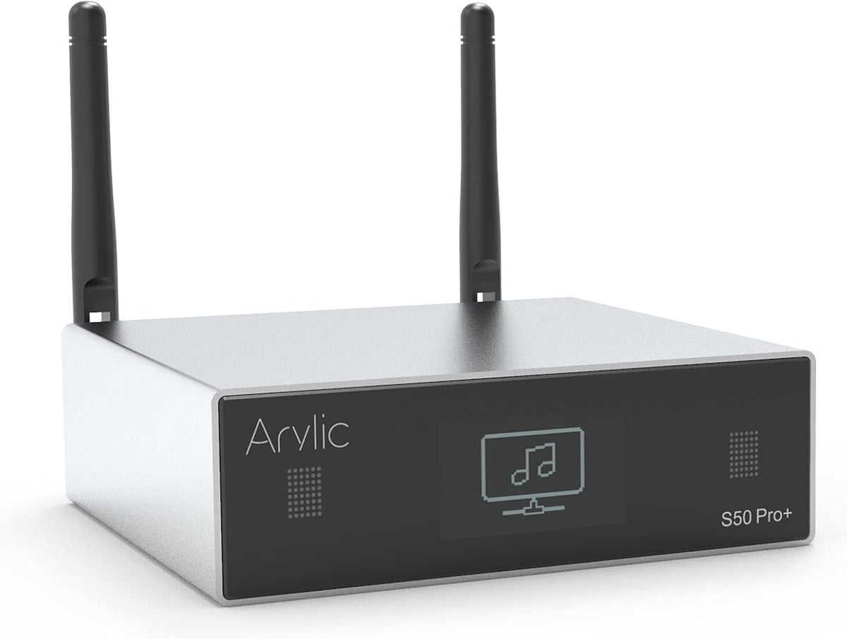 Arylic S50 Pro+ wifi & Bluetooth 5.0 audio-ontvanger, aptX HD voorversterker met ESS Sabre Dac AKM ADC multiroom/multizone, draadloze wifi audio-ontvanger met Airplay, Spotify, internetradio