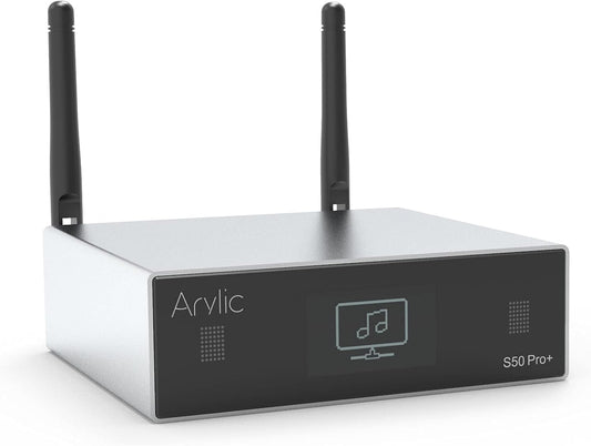 Arylic S50 Pro+ wifi & Bluetooth 5.0 audio-ontvanger, aptX HD voorversterker met ESS Sabre Dac AKM ADC multiroom/multizone, draadloze wifi audio-ontvanger met Airplay, Spotify, internetradio
