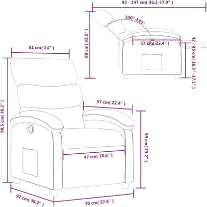Fauteuil Verstelbaar Kunstleer Bruin – Relaxfauteuil – Relaxstoel – Armstoel – Leunstoel – Maximaal Comfort – Handmatig Verstelbaar Tot 135 Graden