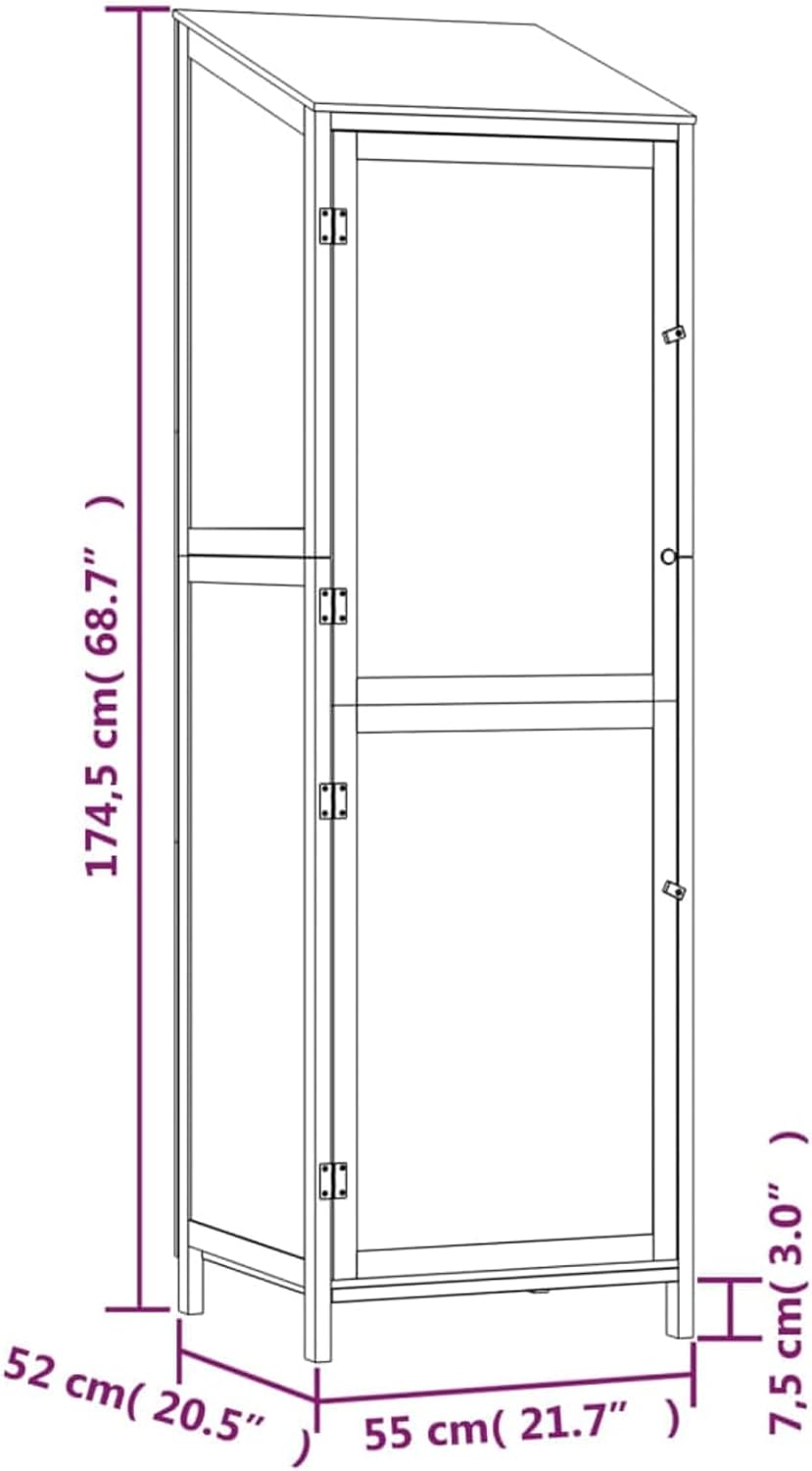 Tuinhuisje – Buitenberging – Tuinberging – Tuinopslag – Tuinbox – Massief Dennenhout – Compact 55x52x174,5 cm – Weerbestendig - QUORE