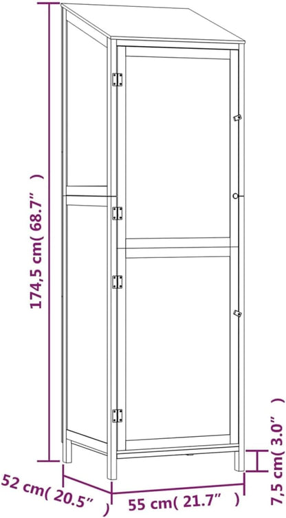 Tuinhuisje – Buitenberging – Tuinberging – Tuinopslag – Tuinbox – Massief Dennenhout – Compact 55x52x174,5 cm – Weerbestendig - QUORE
