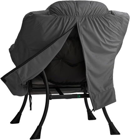 HollyHOME Relax Fauteuil met Voetenbank Woonkamer Stoel Slaapkamer Stoel Lounge Stoel met Armleuningen Leesstoel Accentstoel met Stalen Frame, Donkergrijs