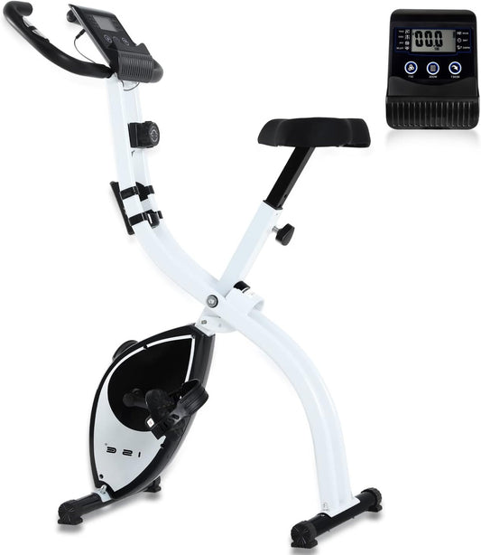 Hometrainer – Fitnessfiets – Trainingsfiets – Indoor Bike – Fietsapparaat – Inklapbaar Ontwerp – 8 Verstelbare Magnetische Weerstanden – LCD Display Met Hartslagmeter
