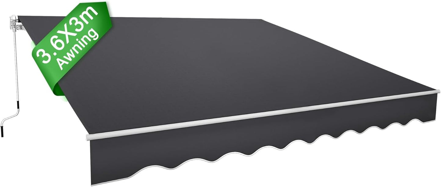 Aluminium Balkonluifel – Zonwering – Cassette Luifel – Knikarm Luifel – Zonneluifel – 2,5 x 2 Meter – Waterdicht Polyester – Robuust Aluminium Frame