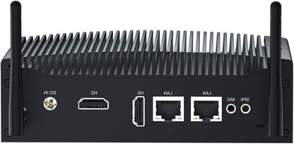 Desktop Mini PC i5 WIN11 Pro, 12V Small PC Core i5 8250U/8350U, 16GB RAM 512GB SSD, 2x HD 4k Output, 2x RS232 COM, WiFi, 2x Gigabit Lan, Mini Computer Industrial IPC for Home/Business/Billboard - QUORE