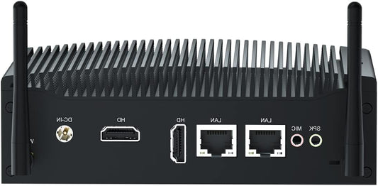 Desktop Mini PC i5 WIN11 Pro, 12V Small PC Core i5 8250U/8350U, 16GB RAM 512GB SSD, 2x HD 4k Output, 2x RS232 COM, WiFi, 2x Gigabit Lan, Mini Computer Industrial IPC for Home/Business/Billboard - QUORE