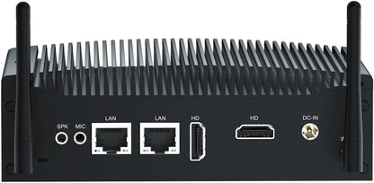 Stil Mini PC i5 WIN11 Pro 12V Fanless PC Industrial Core i5 8250U/8350U, 16GB RAM 512GB SSD, 2x HD 4k Output, 2x RS232 COM, WiFi, 2x Gigabit Lan, Mini Computer Industrieel PC Server, 4G SIM Slot