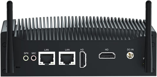 Stil Mini PC i5 WIN11 Pro 12V Fanless PC Industrial Core i5 8250U/8350U, 16GB RAM 512GB SSD, 2x HD 4k Output, 2x RS232 COM, WiFi, 2x Gigabit Lan, Mini Computer Industrieel PC Server, 4G SIM Slot