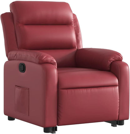 Relaxfauteuil – Sta-Op Stoel – TV Fauteuil – Verstelbare Relaxstoel – Ligstoel – Elektrische Opsta-Ondersteuning – Kunstleren Bekleding Wijnrood