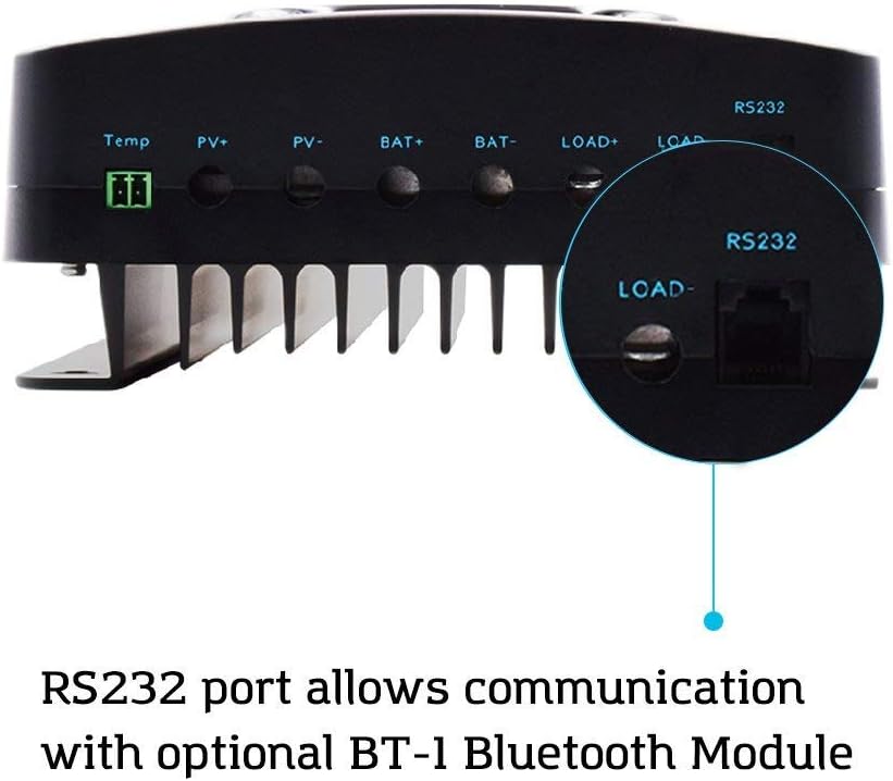 Renogy MPPT 40A 12/24 V MPPT zonne-laadregelaar Bluetooth zonne-laadregelaar met LCD-scherm, voor AGM, gel en lithium batterijen