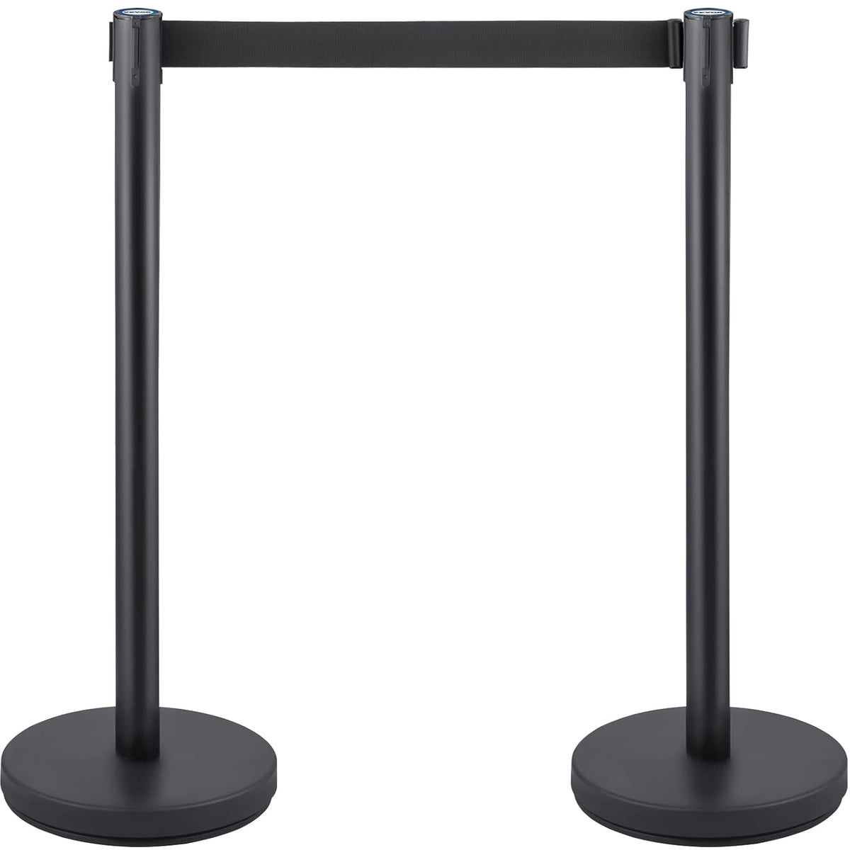 VEVOR Queue Rope Barrier Post Crowd Control Barrier Set 8 Pcs. 2m Black Tire, Barriers for Crowd Control Queue Line Stanchion Queue Dividing Controlling for Theatres Public Places