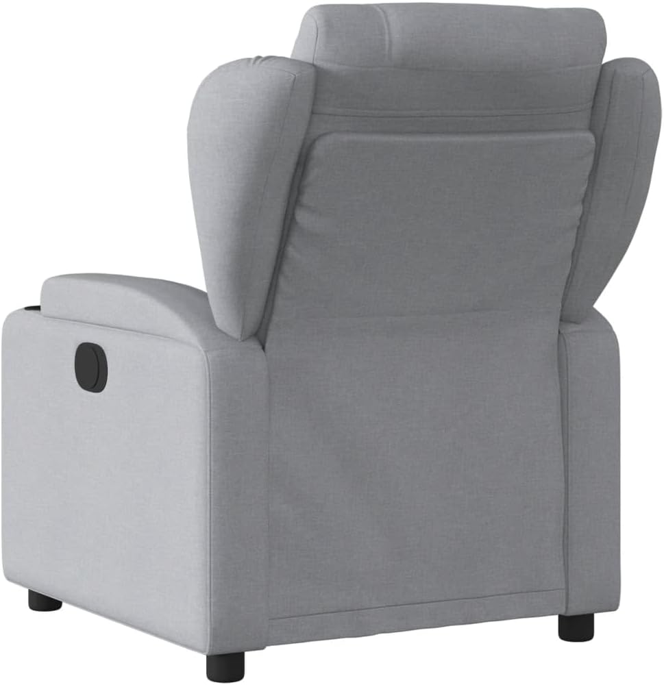 Living room armchair, electric armchair made of light gray fabric, living room chair, armchair, recliner chair, bedroom chair t