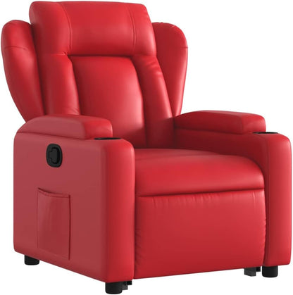 Relaxfauteuil – Elektrische Opsta Fauteuil – TV Stoel – Relaxstoel – Verstelbare Stoel – Kunstleer Rood – Elektrische Liftfunctie – Handmatige Rugleuning Verstelbaar