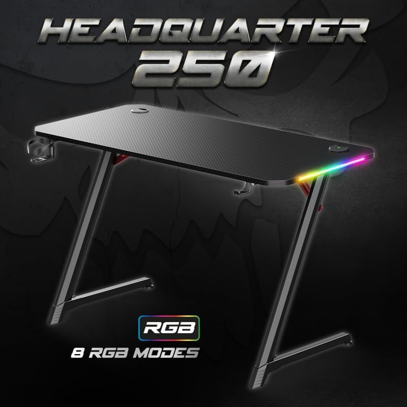 Headquarter 700 Verstelbaar bureau, 120 x 60 cm, gemotoriseerde hoogte 73-118 cm, met opbergruimte, carbonlook