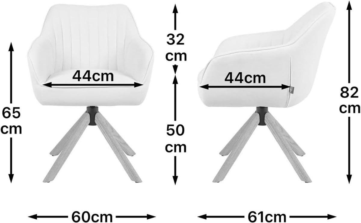 Draaistoel – Eetkamerstoel – Keukenstoel – Stoel Met Wieltjes – Schommelstoel – Lichtblauw – 360° Draaibaar – Massief Eikenhout Met Olieafwerking