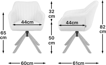 Draaistoel – Eetkamerstoel – Keukenstoel – Stoel Met Wieltjes – Schommelstoel – Lichtblauw – 360° Draaibaar – Massief Eikenhout Met Olieafwerking