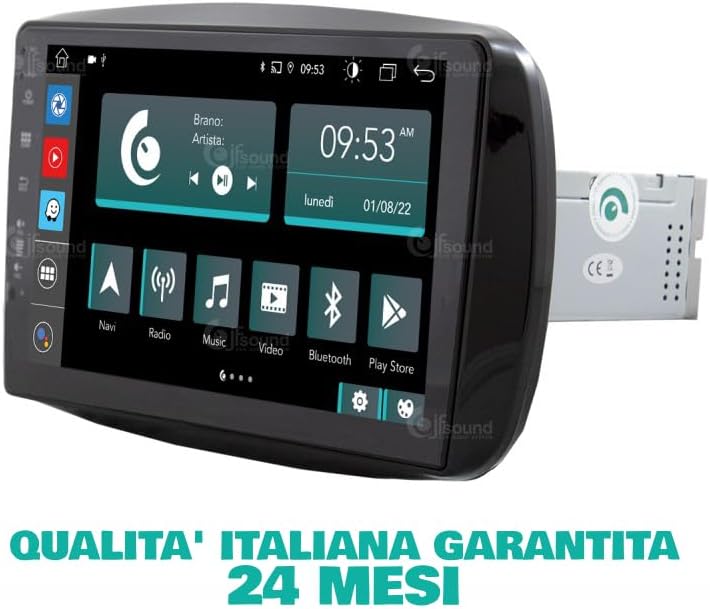 Specifieke autoradio voor Smart mit serienmäßiger Tom-Tom-Navigation Android GPS Bluetooth WiFi USB DAB+ Touchscreen 9" 8core Carplay AndroidAuto